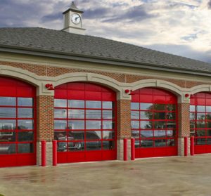 Commercial garage doors at fire station