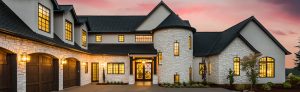 White brick home exterior