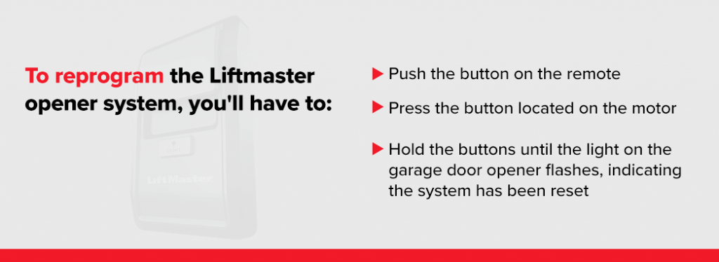 how to factory reset myq garage door opener